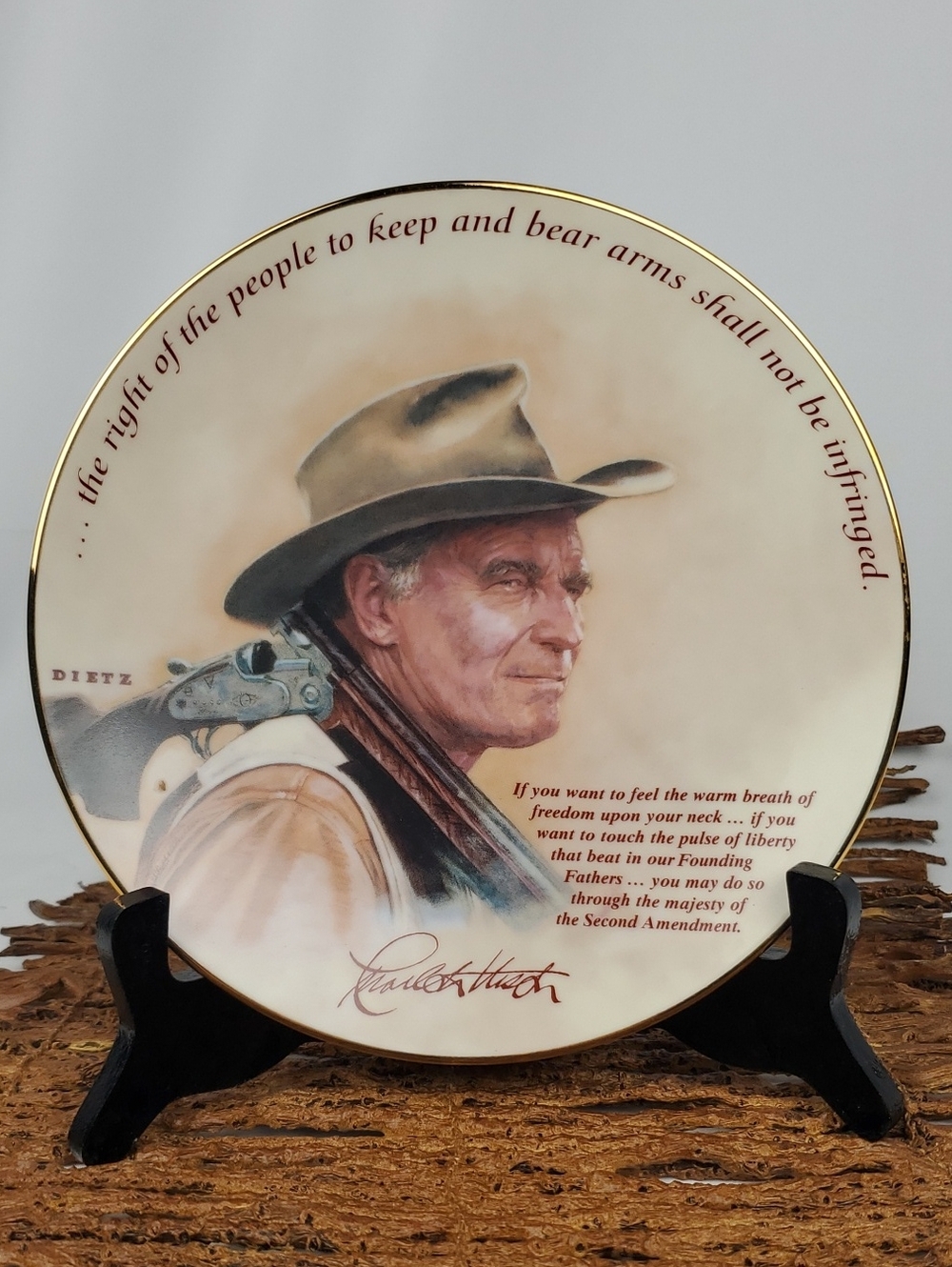 The Second Amendment, Charleston Heston Collector Plate " H288B Signed